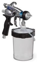 Graco 17P483 Edge II Plus HVLP Spray Gun with Flexliner cup attached.