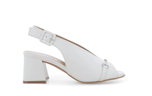 Sandale en cuir blanc avec bride en métal n647q taille 39 pour femme