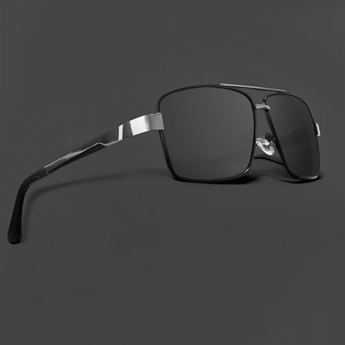 Polarized Sunglasses for Men Women Aviator Metal Classic Rectangular Sun Glasses Driving Sunglasses for Travel