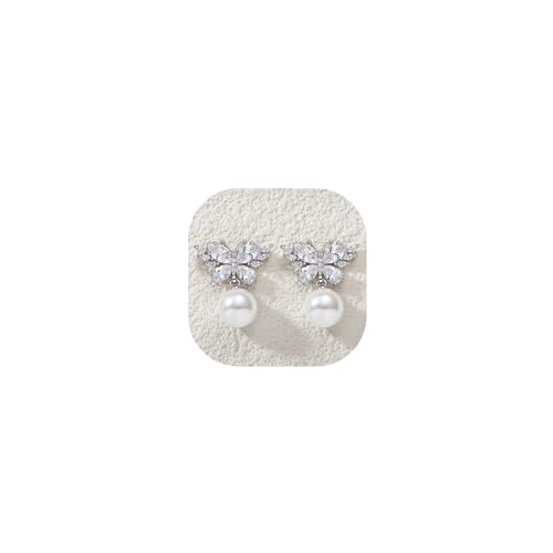 Boucles d'oreilles perles anti-allergie oxyde de zirconium mariage sans douleur
