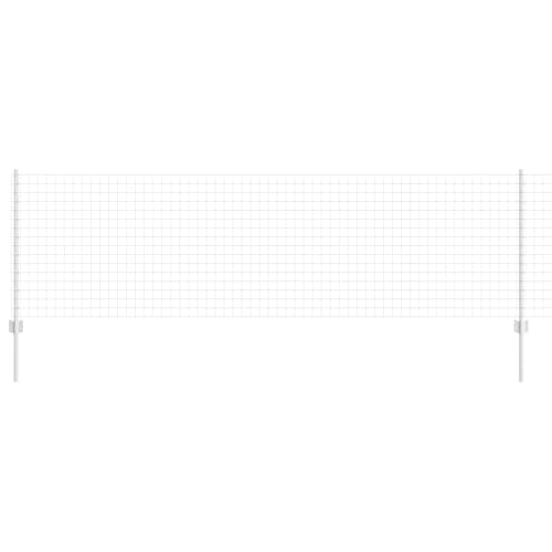 QJBSAVVA Silberner Gartenzaun 1000 x 2,7 x 80 cm aus pulverbeschichtetem Stahl, modularer Maschendrahtzaun mit Pfosten, wetterfeste Begrenzung, modernes Design für Garten, Terrasse und Weide