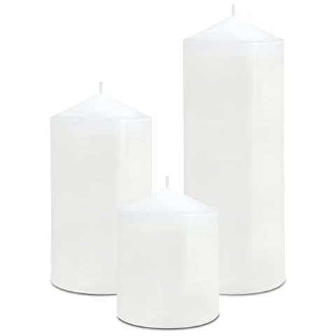 HOSVOT White Pillar Candles Set Cover