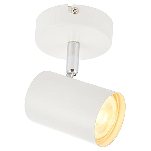 National Lighting AREZZO Modern Single Decorative Matt White Finish GU10 LED Compatible Adjustable Dimmable Ceiling Wall Spotlight