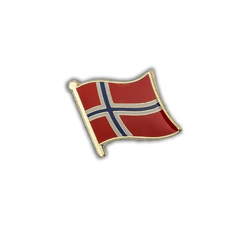 Clj Charles Le Jeune Pin's Drapeau Norvège Flottant - Norvégien - Drapeaux - qualité de finition - Epingle - Broche - Badge - PINS EUROPE