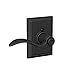 Schlage F40 ACC 622 ADD Accent Door Lever with Addison Trim, Bed & Bath Privacy Lock, Matte Black