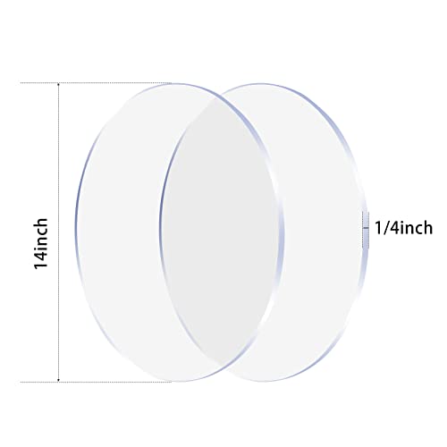 Image of 1 Pieces 1 /4 inch Round Plexiglass Sheet, 14 Inch Diameter Clear Acrylic Circle, Round Cake Disk Acrylic Sheet, Plexiglass Table Top, Acrylic Backdrop