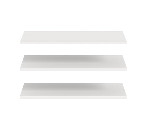 xonox.home – Einlegebodenset 77x2x33 cm in Weiß – 3-teiliges Set aus stabilen Regalböden zur flexiblen Erweiterung Ihres Schrank-Stauraums – Ideale Ergänzung für mehr Ordnung im Kleiderschrank