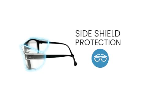 Image of FAMOUS Prescription safety eyeglass frames for men and women tr90 material polycarbonate side shield material black colour frame