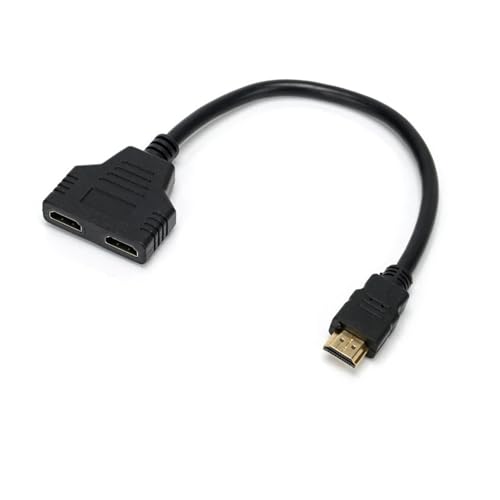 Cable divisor HDMI macho 1080P a HDMI doble hembra, adaptador divisor HDMI de 1 a 2 vías, compatible con dos televisores simultáneamente.