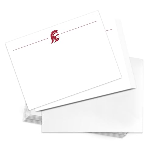 Image of Desert Cactus USC 10 Pack Notecards University of Southern California Trojans Stationery Cardstock Includes Envelopes Memo Party Thank You (Notecard 1a)