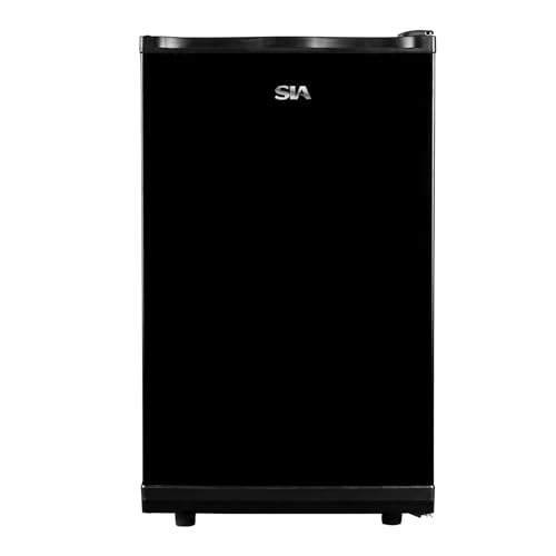 SIA UCF50BL Freestanding Under Counter Freezer, 77L Capacity, 4* Freezer Rating, E Rated, 50cm Wide, Reversible Door, Black, 2 Years Parts & Labour Guarantee