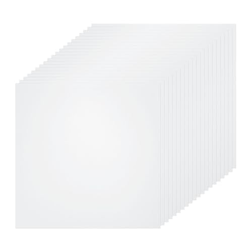 Image of HARFINGTON 20pcs Clear Plastic Sheets 8 inch x 8 inch x 0.01 inch Transparent Flexible PVC Sheet Panels with Protective Paper for Signs DIY Display Projects Craft Picture Frames Painting