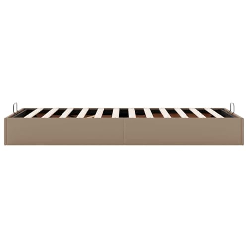 vidaXL Ottoman-Bett ohne Matratze Cappuccino-Braun 90x200cm Kunstleder, Bettrahmen, Bettgestell mit Stauraum, Polsterbett, Bettgestell