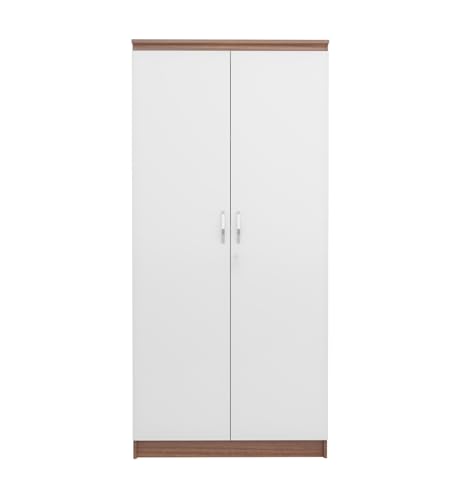 Image of COUCH CULTURE Engineering Wooden Wardrobe Almirah for Cloth with 2 Doors | Almira for Clothes Wooden | Wardrobe Organizer | Multipurpose Almirah | Leon Teak, Model - Dallas 1 Year Warranty
