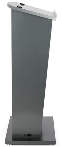 Image of Displays2go 43 inch Digital Podium with LCD Screen, Android 14 OS, Built-in Shelf - Graphite