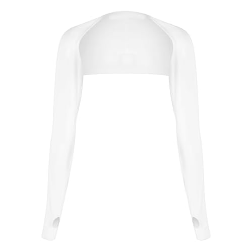 Grevosea Sun Shawl Cooling Sleeves Golf UV Protection Sun Sleeves Arm Sleeves with Finger Hole for Women (White)