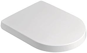 Premium Short Projection D Shape Top Fixing Soft Closing Toilet WC Seat with Quick Release Hinges for Easy Cleaning White Duroplastic Construction