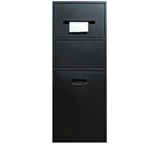 LFONDIGE Rectangle Recessed Shower Shelves Niche, Water Proof Bathroom Toilet Paper Holders, Storage Cabinets with Door for Kitchen Bath Fixtures(Black,23X67X14cm-9X26.4X5.5in)