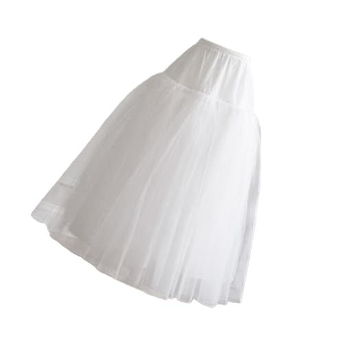 DOUDINGMAO Enaguas sin hueso de 4 capas de 95 cm, cómoda cintura elástica para vestido de novia, ocasión formal, tul sin hueso, crinolina para vestidos, falda interior