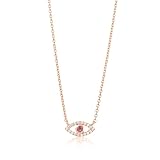 DEVSHINE 925 Sterling Silver Rhodolite Garnet and White Zircon Pendant Necklace Adjustable Chain Protection Amulet Jewelry Gift for Women, 18+2 Inches, Sterling Silver, Citrine, Rhodolite, Garnet