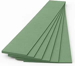WOODICA Pre-Cut Green MDF Wall Panelling Strips 120cm x 10cm – Moisture-Resistant, Smooth Paintable Boards for DIY Wall Panels, Wainscoting, Shaker & Feature Walls (8)