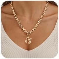 Chunky Gold Necklace for Women - Initial Necklaces for Women Trendy, Personalized Balloon Initial Statement Jewelry Gifts for Her