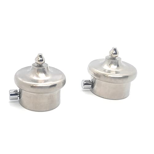 Image of FAPBADRI Simple Curtain End Caps /Finials for a 1 inch Pipe /Rod, Colour - Silver Matt Pointed Design, 2 Pieces