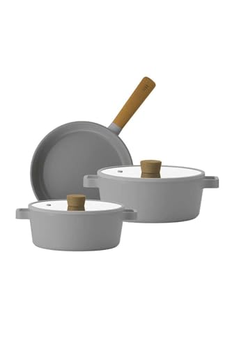 Fika Gri Tencere ve Tava Seti 5 Parça D-NEOGS5