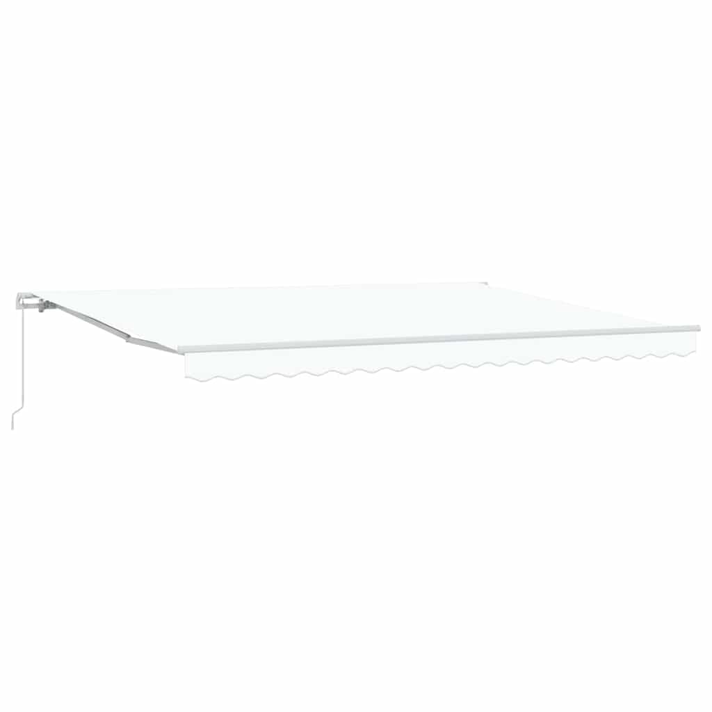 Auvent manuel rétractable blanc 450x350cm avec bras articulés pour extérieur