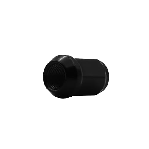 Image of 1 /2-20 Black Closed End Bulge Acorn Lug Nuts, 1.38 inch Tall 3 /4 inch Hex, 20pcs Cone Seat Lug Nuts