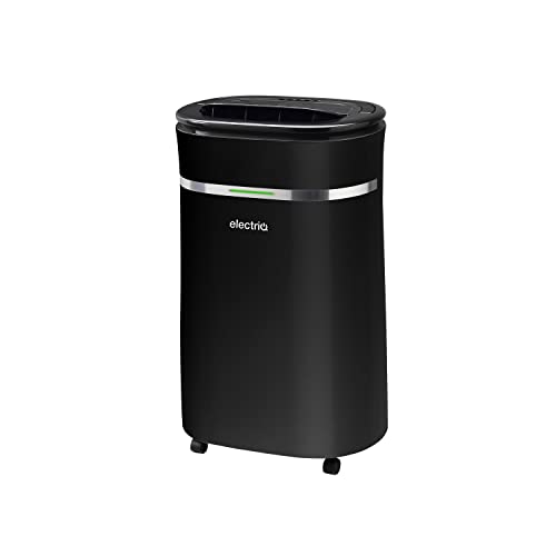 electriQ 12 litre Low Energy Dehumidifier for up to 3 bed house with Digital Humidistat and UV Plasma Air Purifier