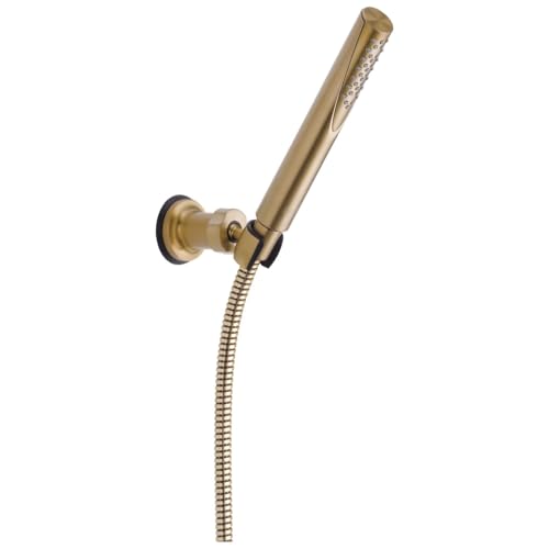 Delta Faucet Trinsic Single Spray Wall-Mount Hand Shower, Hand Held Shower with Hose, Gold Handheld...
