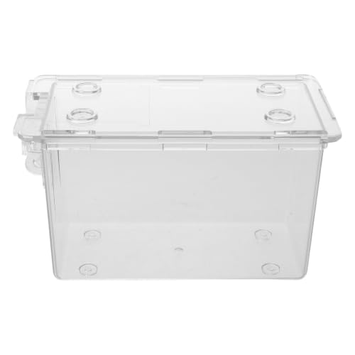 Caja organizadora transparente Hemobllo de plástico compacto con tapa para tarjetas y documentos