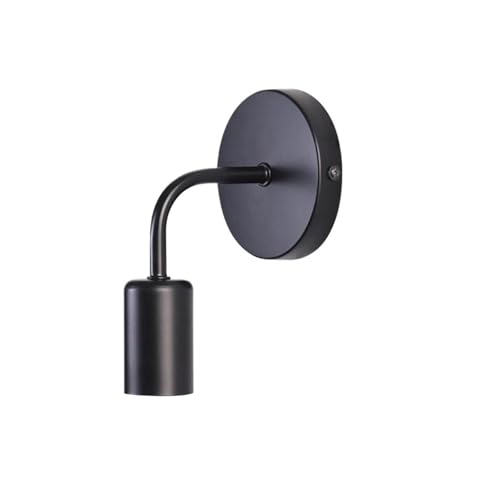Aplique de pared minimalista moderno moderno aplique de pared nórdico moderno de hierro negro E27, iluminación interior, lámpara de noche, dormitorio, baño, aplique de pared(Black)