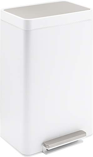 Kohler K-20940-STW 13-Gallon Step Trash Can, White Stainless Mississippi 