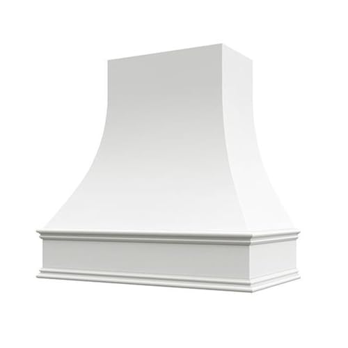 Curved Range Hood (37.5' W x 48' H) – Handcrafted in the USA – Premium Cabinet-Grade Plywood & White Maple Veneer – Seamless Fit with TradeWinds Ventilation Units – High-End Kitchen Focal Point