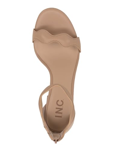 INC Womens Sollisa Faux Leather Scalloped Heels Tan 10.5 Medium (B,M)3