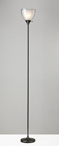 Adesso 3565-01 Presley Torchiere, 72 In, 150W Incandescent/ 150W Cfl, Black Nickel, 1 Floor Lamp #TOP13