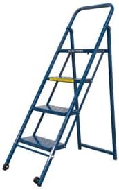 Ballymore TL418 4 Step Thin Line Folding Step Ladder, 300 Lb. Capacity, Blue Tl418