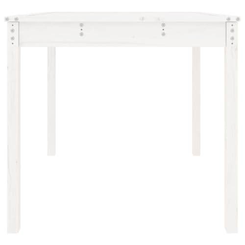 Table de jardin en pin massif blanc 82,5cm vidaXL - 5