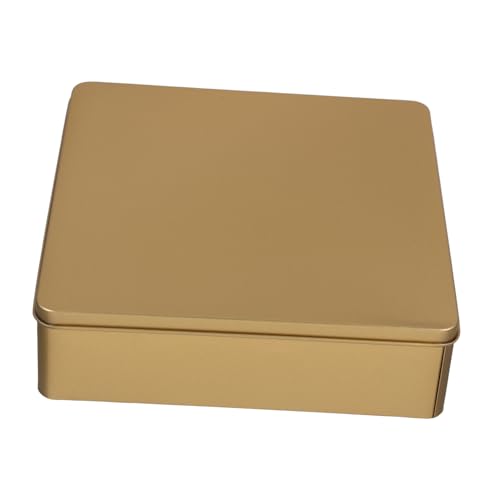 UKCOCO Caja Metálica Para Galletas Tamaño Extra Grande Tapa, Lata De Hojalata Dorada, Almacenamiento Para Dulces y Snacks, Adecuado Para Regalar y Uso Doméstico