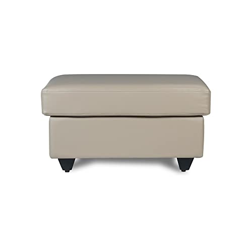 Image of Wakefit Napper L Shape Sofa Set (3 Seater + Left Aligned Chaise + Ottoman, Leatherette, Cappuccino Brown)