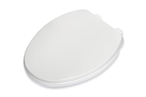 Barkley Plastic Toilet Seat with Stick Tight - Slow Close Toilet Seat with Soft Close, Hardware Included, No More Movement Feature, Fits Most Manufacturers Round Toilets