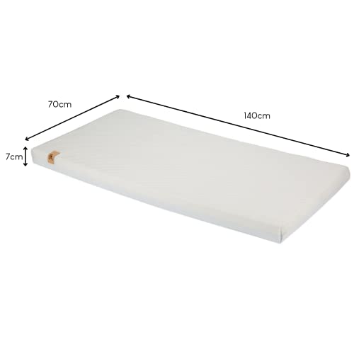 CuddleCo Lullaby Hypo-Allergenic Firm Baby Cot Bed Mattress (140x70cm) - Waterproof and Breathable Mattress with a removable machine washable cover