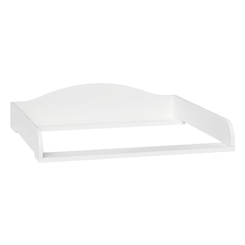 Bellabino Oti Wickelaufsatz – welliger Wickeltischaufsatz für Malm, Hemnes, Nordli Kommoden– hochwertiger Aufsatz für Wickeltische 10 x 74 x 80 cm in weiß