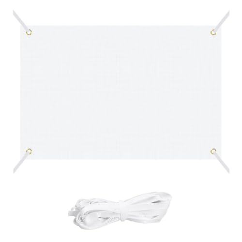 YapitHome Banderole Personnalisée,150x100 cm Grandes Bannières Vierges,Bannière en Toile Vierge avec une Corde de 6 m pour les Mariages,Fêtes,Anniversaires,Noël, Anniversaires
