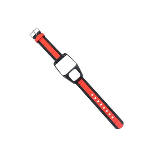 ARTSEWPLY Correa de Silicona de Moda para Reloj Compatible con Tomtom Runner Diseño Ergonómico Negro y Rojo Duradera y Cómoda para Reemplazo de Pulsera