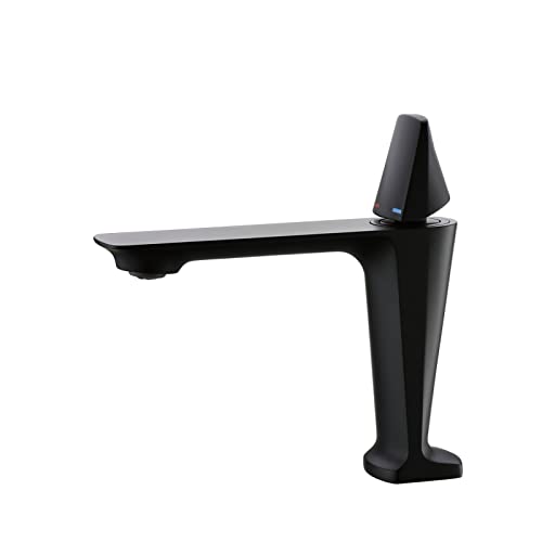 Robinet lavabo noir mat en laiton - Style moderne et épuré pour votre salle de bain