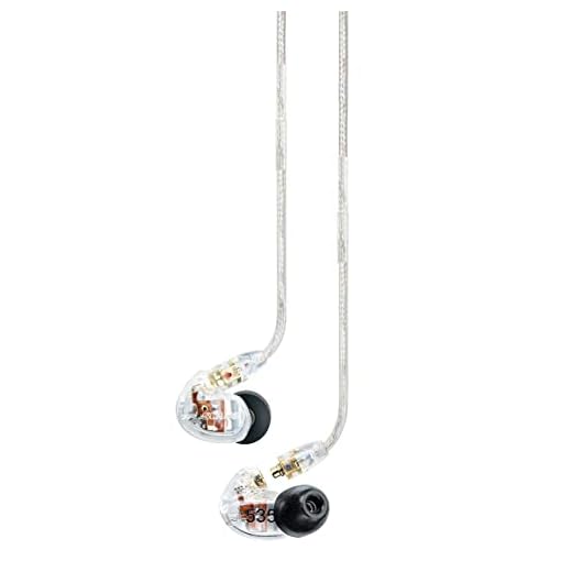 Shure SE535-CL Professional Sound Isolating Earphones, High Definition Sound + Natural Bass, Three Drivers, In-Ear Fit, Detachable Cable, Durable Quality - Clear