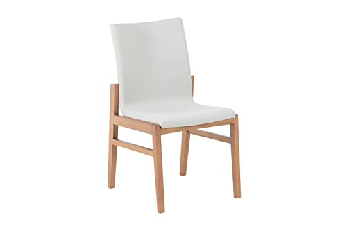Cadeira de Jantar de Madeira Estofada Camélia Oppa Design - Cru
